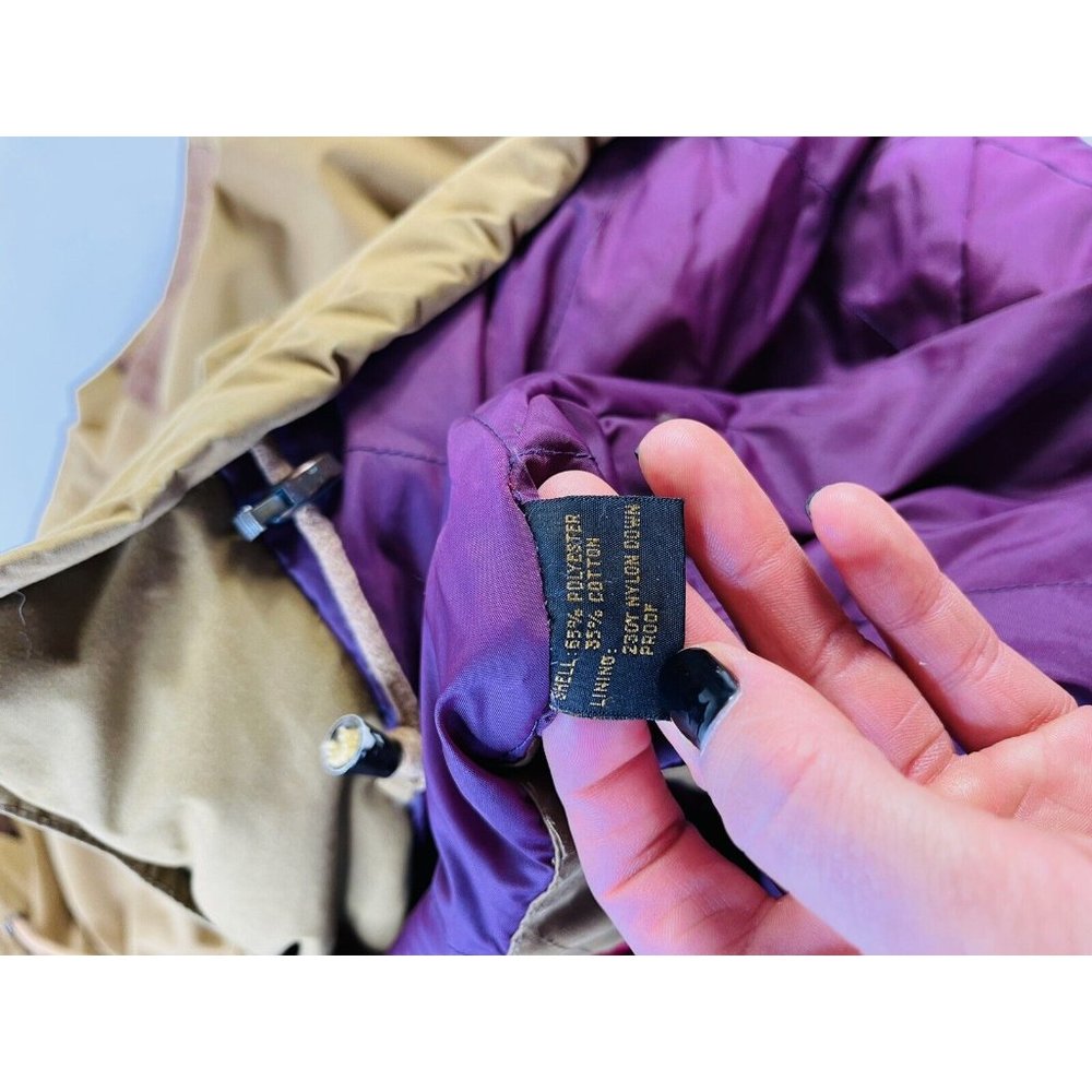 Vintage Down Fill Toggle Button Oversized Hooded … - image 7